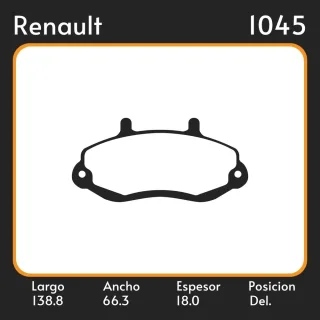 PASTILLAS DE FRENO  RENAULT MASTER 2.5 D - 2.8 99/ LAR. 138.8 ANC. 66.3 ESP. 18 POSC. DEL. GUARDADO (518) EQUIVALENCIAS 3102 PD/472 1304 05P663 38700