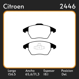 PASTILLAS DE FRENO PEUGEOT 207 307 308   CITROËN C4 SEDAN/COUPE (LC_)(LA_)(11/04-) LAR. 156.5 ANC. 65.60    71.30 ESP. 18.1 POSC. DEL. GUARDADO (851) 