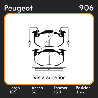 PASTILLAS DE FRENO  RENAULT MEGANE 94/98 LAR. 105 ANC. 56 ESP. 15 POSC. TRAS. GUARDADO (453) EQUIVALENCIAS LITTON 39291 FIMPEX 1303