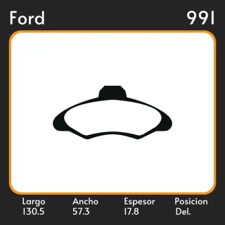 PASTILLAS DE FRENO VW POINTER 1.8-1.6  FORD ORION III (GAL)(07/90-12/93) LAR. 130.5 ANC. 57.3 ESP. 17.8 POSC. DEL. GUARDADO (271) EQUIVALENCIAS LITTON