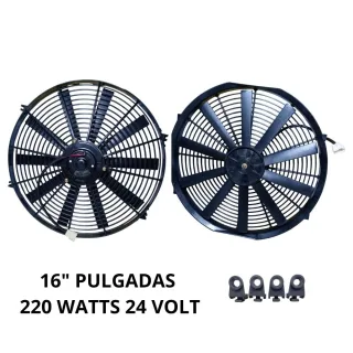 ELECTROVENTILADOR UNIVERSAL 16" 160W 24V ASP/SOP HORARIO/ ANTIHORARIO EQUIVALENCIA = EV909