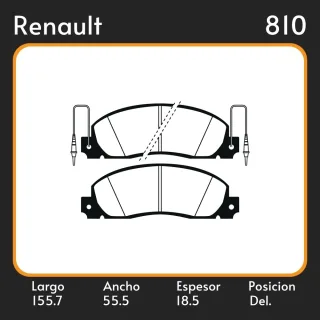 PASTILLAS DE FRENO  RENAULT TRAFIC 91/ LAR. 155.7 ANC. 55.5 ESP. 18.5 POSC. DEL. GUARDADO (201) EQUIVALENCIAS FRAS LE PD/318-A LITTON 38110 MAZFREN 30