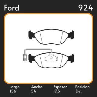 PASTILLAS DE FRENO VW GOL-SAVEIRO-POINTER  FORD GALAXY 2.3I 93/95 LAR. 156 ANC. 54 ESP. 17.5 POSC. DEL. GUARDADO (335) EQUIVALENCIAS  FIMPEX 1236 FRAS