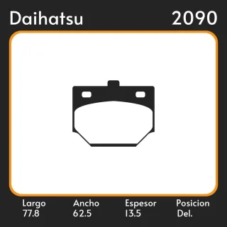 PASTILLAS DE FRENO  DAIHATSU CHARADE 79/82 LAR. 77.8 ANC. 62.5 ESP. 13.5 POSC. DEL. GUARDADO (41) EQUIVALENCIAS 37340 4100