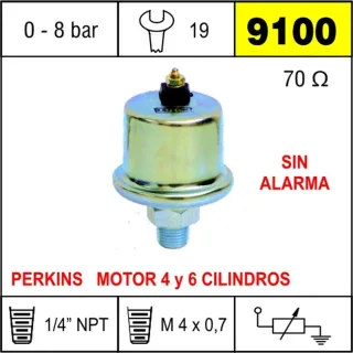 BULBO CEBOLLA PERKINS 4 Y 6 CIL ROSCA 1/4 SIN ALARMA