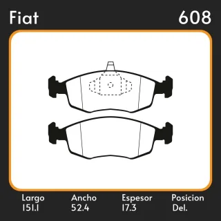 PASTILLAS DE FRENO  FIAT DOBLO CARGO 01/- LAR. 151.1 ANC. 52.4 ESP. 17.3 POSC. DEL. GUARDADO (547) EQUIVALENCIAS FRAS LE PD/68 LITTON 38353 LPR 05P 78