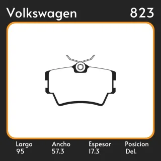 PASTILLAS DE FRENO  VOLKSWAGEN TRANSPORTER/CARAVELLE T4 (09/90-03/03) LAR. 95 ANC. 57.3 ESP. 17.3 POSC. DEL. GUARDADO (411) EQUIVALENCIAS FIMPEX 1249 