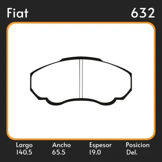 PASTILLAS DE FRENO  FIAT DUCATO (244. Z_) (04/02-03/06) LAR. 140.5 ANC. 65.5 ESP. 19 POSC. DEL. GUARDADO (769) EQUIVALENCIAS MAZFREN 3156 FRAS LE PD/4