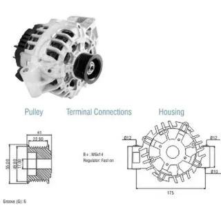 ALTERNADOR FORD ECOSPORT/FIESTA/KA 12V 90AMP