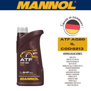 ACEITE TRANSMISION SINTETICO MANNOL AG60 1L ATF CAJA (X20U) VW G 060162 A1/A2/A6