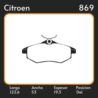 PASTILLAS DE FRENO  CITROEN C3 (FC_)(02/02-) LAR. 122.6 ANC. 53 ESP. 19.3 POSC. DEL. GUARDADO (775) EQUIVALENCIAS FRAS LE PD/648 LITTON 40630 MAZFREN 