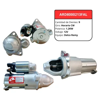 MOTOR ARRANQUE DELCO REMY GM CRUZE 2.0 LTS COBALT 1.8 2.0 LTS  CAPTIVA 2.4 LTS 12V 1.2KW GIRO DERECHO 9 DIENTES 8000213 PG260D