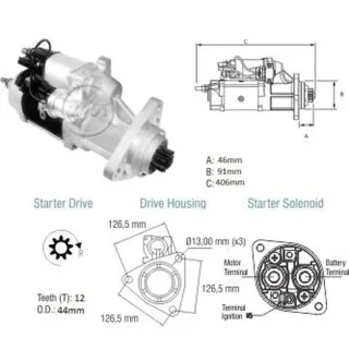 ARRANQUE CASE COSECHADORA 1620 -1640-1644-1666-1678 TRACTOR  FORD-CARGO/	1622-1630-2422-2425 VW-17.220-23.210-23.220-24.220-26.260 TITAN 23.310 VOLTAJ