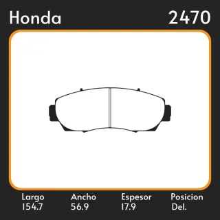 PASTILLAS DE FRENO  HONDA CRV 07/ LAR. 154.7 ANC. 56.9 ESP. 17.9 POSC. DEL. GUARDADO (908) EQUIVALENCIAS 1398 PD/809 05P1634 46360