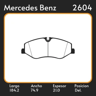 PASTILLAS DE FRENO  MERCEDES BENZ  CLASS III 200-220-250 CDI -VITO III 109-111-114-116-119 CDI 14 LAR. 184.2 ANC. 74.9 ESP. 21 POSC. DEL. GUARDADO 116