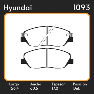 PASTILLAS DE FRENO  HYUNDAI SANTA FE 06/- LAR. 156.4 ANC. 60.6 ESP. 17 POSC. DEL. GUARDADO (896) EQUIVALENCIAS MAZFREN 3208 FRAS LE PD/1303 LPR 05P138