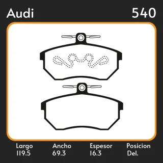 PASTILLAS DE FRENO  VOLKSWAGEN CADDY 96/ 1.4 - 1.9 LAR. 119.5 ANC. 69.3 ESP. 16.3 POSC. DEL. GUARDADO (528) EQUIVALENCIAS MAZFREN 3095 FRAS LE PD/329 
