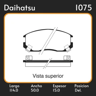 PASTILLAS DE FRENO MITSUBISHI  DAIHATSU TERIOS 1.3 I 2WD 10/97- LAR. 114 ANC. 50 ESP. 15 POSC. DEL. GUARDADO (587) EQUIVALENCIAS LITTON 40081 FIMPEX 4