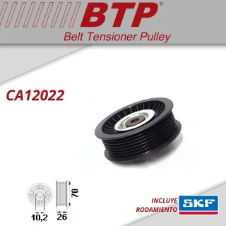 TENSOR POLY V VOLKSWAGEN MULTICANAL GOL NAFTA 1.6 Y 1.8 SIN A/AC. (REPARACIÓN) OEM: 377145299 MEDIDAS: 70X26 INT: 10.2