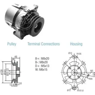 ALTERNADOR MERCEDES BENZ 75AMP 24V