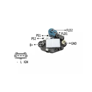 REGULADOR DE VOLTAJE 12V VALEO BMW EQUIVALENCIAS  130719   2542204  2542206  2542207B  2542208B  2542209   2542209B  2547164  	2591150  593300  593333