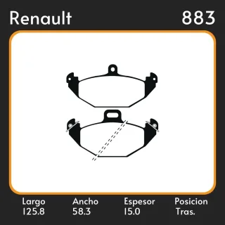 PASTILLAS DE FRENO  RENAULT LAGUNA 93/94 LAR. 125.8 ANC. 58.3 ESP. 15 POSC. TRAS. GUARDADO (196) EQUIVALENCIAS LITTON 39770 FRAS LE PD/399 FIMPEX 1101