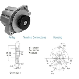 ALTERNADOR VALMET 12V 45AMP