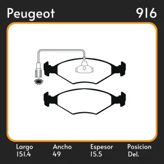 PASTILLAS DE FRENO  PEUGEOT EXPERT 07/ LAR. 151.4 ANC. 49 ESP. 15.5 POSC. DEL. GUARDADO (329) EQUIVALENCIAS FIMPEX 1043T FRAS LE PD/28-B LITTON 37676 