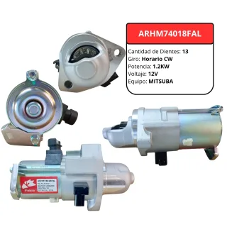 MOTOR ARRANQUE MITSUBA HONDA FIT CITY 2015 --> SM74018 12V 1.2KW GIRO DERECHO 13 DIENTES