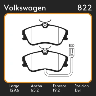 PASTILLAS DE FRENO  VOLKSWAGEN TRANSPORTER/CARAVELLE T4 90/ LAR. 129.6 ANC. 65.2 ESP. 19.2 POSC. DEL. GUARDADO (783) EQUIVALENCIAS FIMPEX 1446 FRAS LE