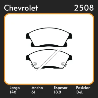 PASTILLAS DE FRENO  CHEVROLET ORLANDO TRACKER CRUZE II 09 / 11  LAR. 148 ANC. 61 ESP. 18.8 POSC. DEL. GUARDADO (1089) EQUIVALENCIAS 48510 1754