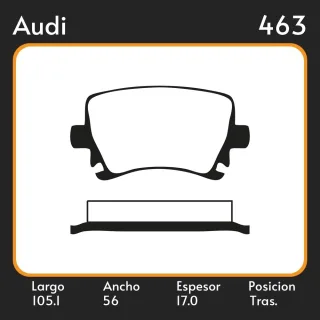 PASTILLAS DE FRENO AUDI A4-A6  VOLKSWAGEN BORA 2.0 07/ - CADDY LAR. 105.1 ANC. 56 ESP. 17 POSC. TRAS. GUARDADO (839) EQUIVALENCIAS LITTON 45030 FRAS L