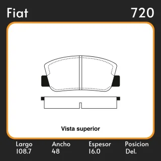 PASTILLAS DE FRENO COMPETICION FIAT 128 1300 CC LAR. 108.7 ANC. 48 ESP. 16 POSC. DEL. GUARDADO (308)