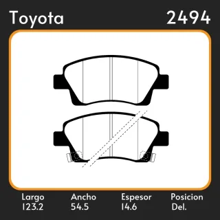 PASTILLAS DE FRENO COMPETICION TOYOTA ETIOS SEDAN XLS 1.5L 16V LAR. 123.2 ANC. 54.5 ESP. 14.6 POSC. DEL. GUARDADO 0