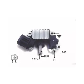 REGULADOR DE VOLTAJE 12V. CORSA DIESEL/NISSAN 240SX C/PORTACARBONES (IMPORTADO)