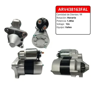 MOTOR DE ARRANQUE VALEO RENAULT CLIO SANDERO LOGAN MEGANE SCENIC FLUENCE 1.6 16V DIENTES 8 VOLTS 14V SENTIDO HORARIO POTENCIA 0.80KW OEM = D7E19 D7E27