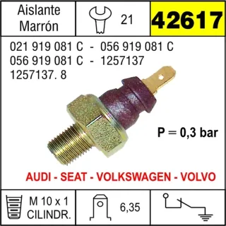 BULBO ACEITE VW DERBY-JETTA-POLO /VOLVO 240-260-740 EQUIVALENCIAS 18715FAL 314MB