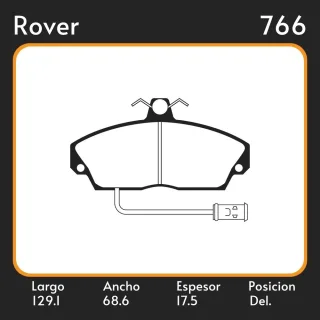 PASTILLAS DE FRENO  LAND ROVER 816I (TODOS) 90/94 LAR. 129.1 ANC. 68.6 ESP. 17.5 POSC. DEL. GUARDADO (110) EQUIVALENCIAS FIMPEX 1193 FRAS LE PD/463-B 