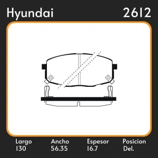 PASTILLAS DE FRENO  HYUNDAI  CRETA - PRESTIGE 17/-I30 - I30 CW  LAR. 130 ANC. 56.35 ESP. 16.7 POSC. DEL. GUARDADO 899 EQUIVALENCIAS PD/1092  05P1375  