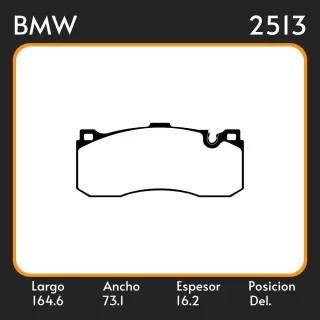 PASTILLAS DE FRENO BMW SERIE 1,3 MINI COOPER  06 LAR. 164.6 ANC. 73.1 ESP. 16.2 POSC. DEL. GUARDADO (1001) EQUIVALENCIAS 3343