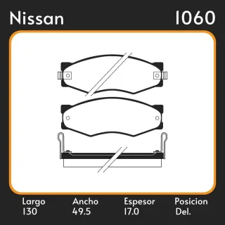 PASTILLAS DE FRENO  NISSAN PATHFINDER PICK UP 720 LAR. 130 ANC. 49.5 ESP. 17 POSC. DEL. GUARDADO (163) EQUIVALENCIAS 3135 PD/428 3607 05P092 40370