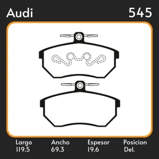 PASTILLAS DE FRENO  VOLKSWAGEN POLO 1.8 CONFORT PLUS C/ABS 96/ LAR. 119.5 ANC. 69.3 ESP. 19.6 POSC. DEL. GUARDADO (648) EQUIVALENCIAS FIMPEX 1244 FRAS