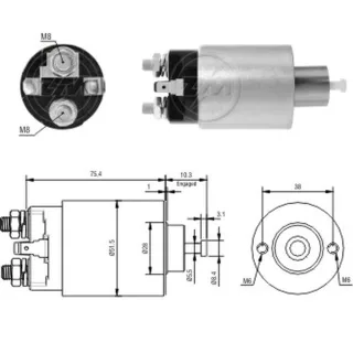 SOLENOIDE PARA ARRANQUE MITSUBISHI L200-L300/2.5 PAJERO/2.5,2.8 TENSION 12V EQUIVALENCIAS M371XA0273 MD618972