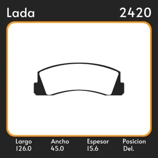 PASTILLAS DE FRENO  LADA NIVA 90/95 LAR. 126 ANC. 45 ESP. 15.6 POSC. DEL. GUARDADO (106) EQUIVALENCIAS 5300 PD/32 05P179 38150