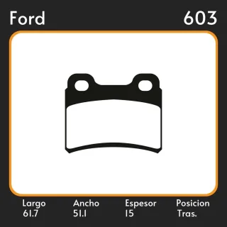 PASTILLAS DE FRENO FORD ESCORT V-ORION IV  VOLKSWAGEN POINTER 95/97 - POINTER GTI 2.0 94/96 LAR. 61.7 ANC. 51.1 ESP. 15 POSC. TRAS. GUARDADO (280) EQU