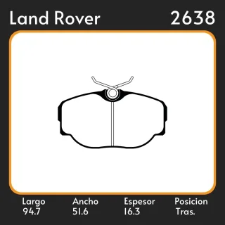 PASTILLAS DE FRENO  LAND ROVER DISCOVERY II SUV 98-04 RANGE ROVER  LAR. 94.7 ANC. 51.6 ESP. 16.3 POSC. TRAS. GUARDADO 427 EQUIVALENCIA FRAS LE PD/1045