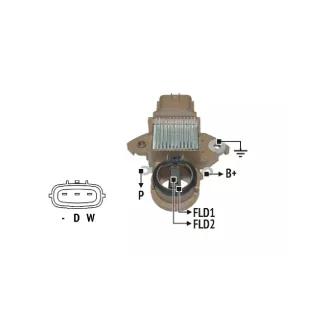 REGULADOR DE VOLTAJE MITSUBISHI / MAZDA 12V EQUIVALENCIAS  680-3902F(IMPORTADO)