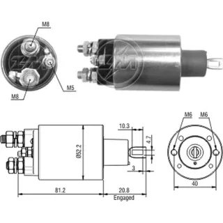 SOLENOIDE INDIEL 12V FIAT ALLIS/CASE/DEUTZ/M.B./PERKINS/IVEC