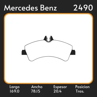 PASTILLAS DE FRENO  MERCEDES BENZ SPRINTER VAN 515 CDI    12 / LAR. 164.9 ANC. 78.15 ESP. 20 POSC. TRAS. GUARDADO (1074) EQUIVALENCIAS 3233 PD/664 446