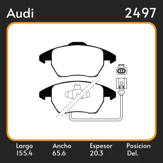 PASTILLAS DE FRENO COMPETICION VOLKSWAGEN  TIGUAN 09/  LAR. 155,4/156,4 ANC. 65.6/71.3 ESP. 20.3 POSC. DEL. GUARDADO (791)